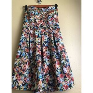 Maude straples multicolor floral dress size M